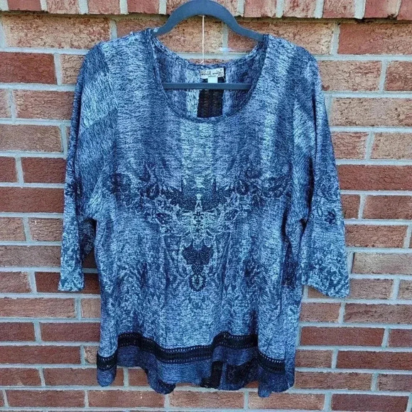 World Unity Sweater Women's Size 3X Pullover Lightweight Cow Skull - Picture 1 of 9